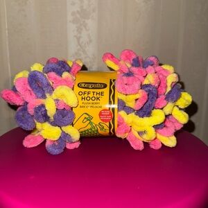 Crayola Off The Hook Plush Berry Yarn - Yellow, Pink, Purple
